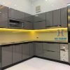 Tủ bếp nhôm cánh kính cường lực
