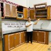 Tủ bếp nhôm nội thất Omega màu vân gỗ