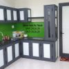 Tủ bếp nhôm hệ xingfa màu xám đá