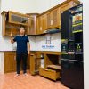 Tủ bếp nhôm nội thất Đông Á màu vân gỗ